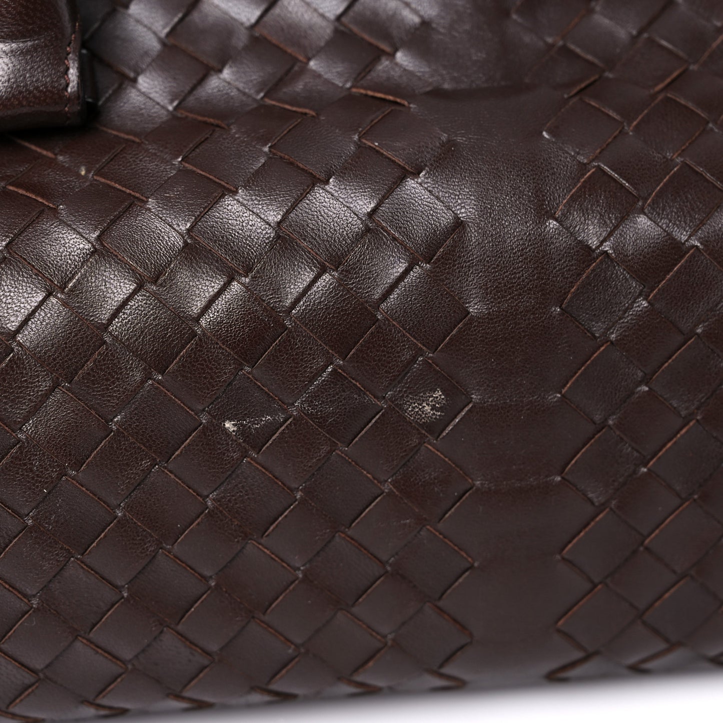 Nappa Intrecciato Frame Shoulder Bag Ebano
