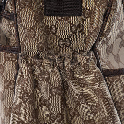 Gucci Monogram Natural Pigskin Large Diaper Bag Beige Ebony Cocoa Dark Chocolate 18 of 32
