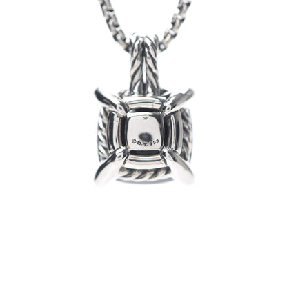 David Yurman Sterling Silver Diamond Green Orchid 11mm Chatelaine Pendant Necklace 6 of 6