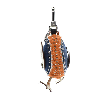 Burberry Calfskin Wool Cashmere Studded Mabel Derek The Bird Bag Charm Clementine Multicolor 2 of 4