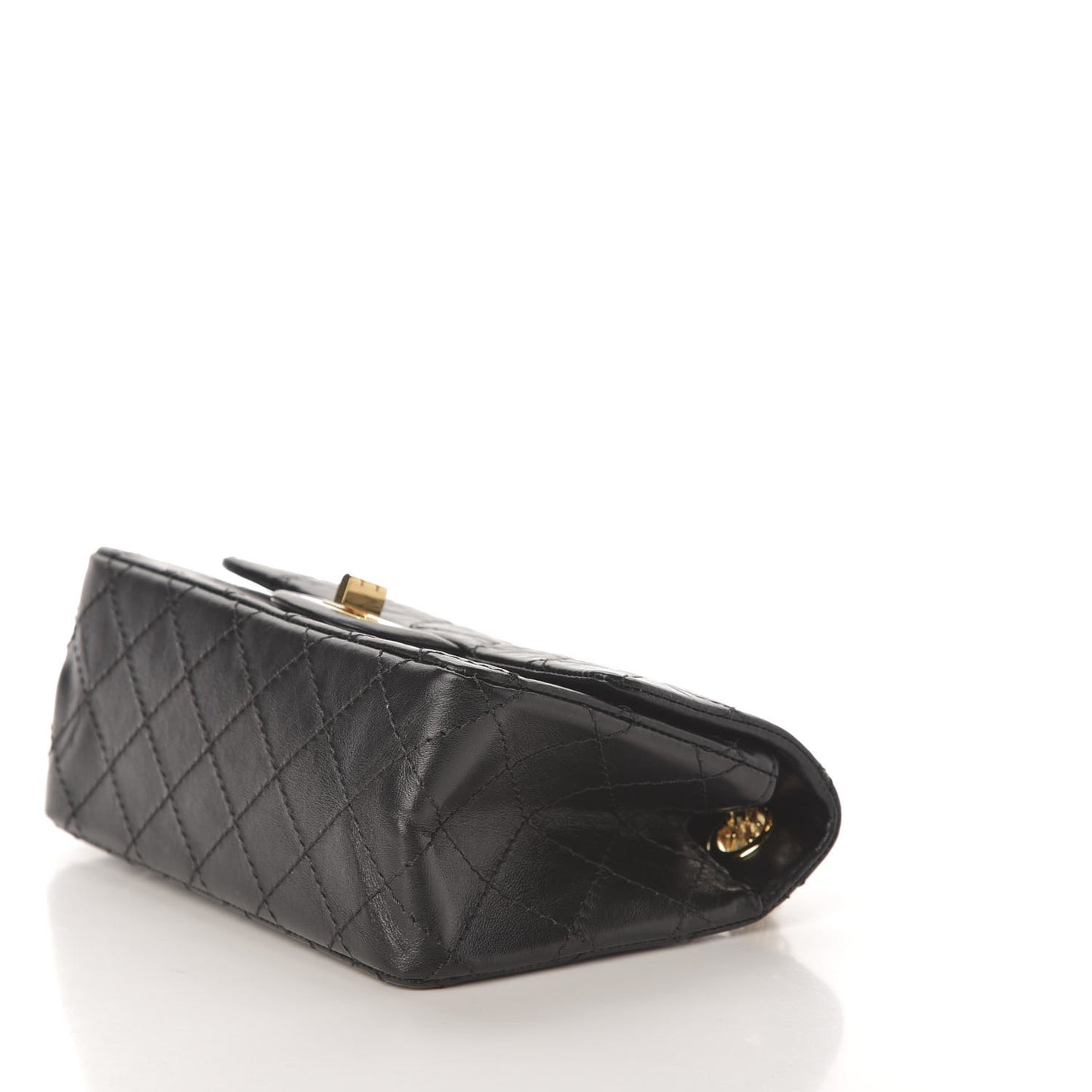 Aged Calfskin Quilted 2.55 Reissue Mini Flap Black