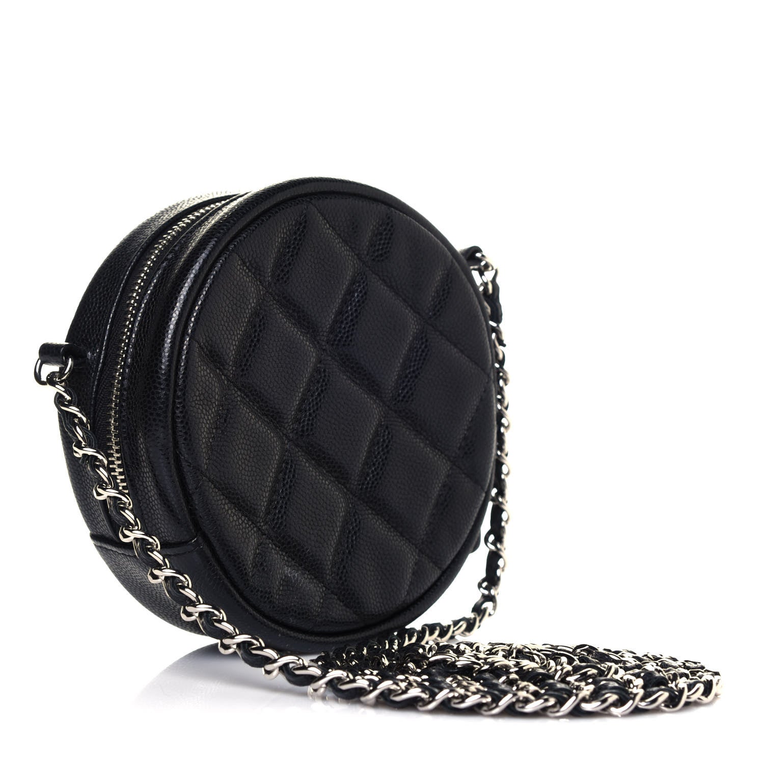 Chanel Caviar Quilted Round Clutch With Chain Black 4 of 13