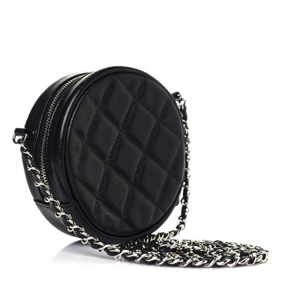 Chanel Caviar Quilted Round Clutch With Chain Black 4 of 13