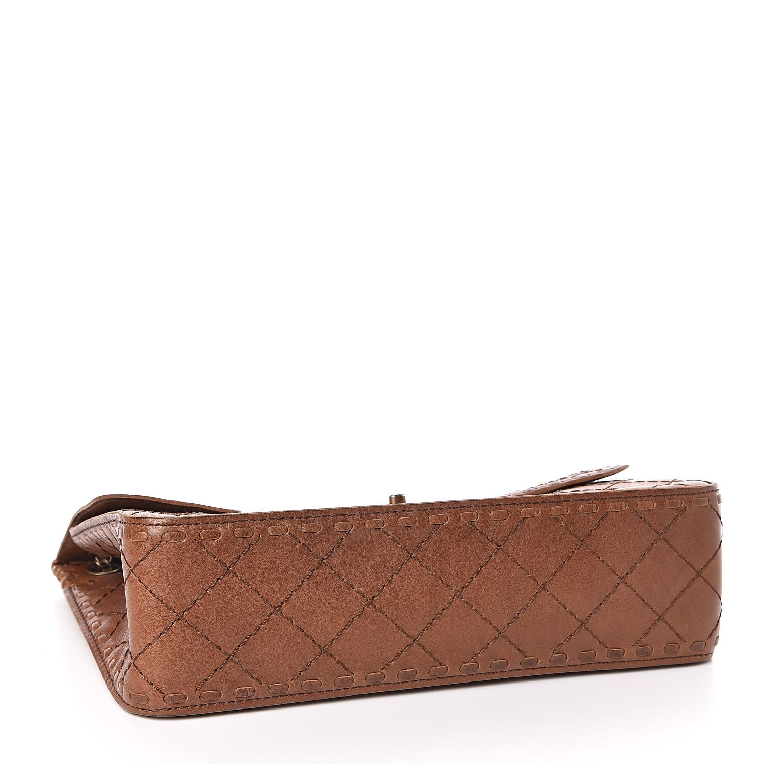 Chanel Calfskin Stitched Large Vintage Flap Brown 4 of 13