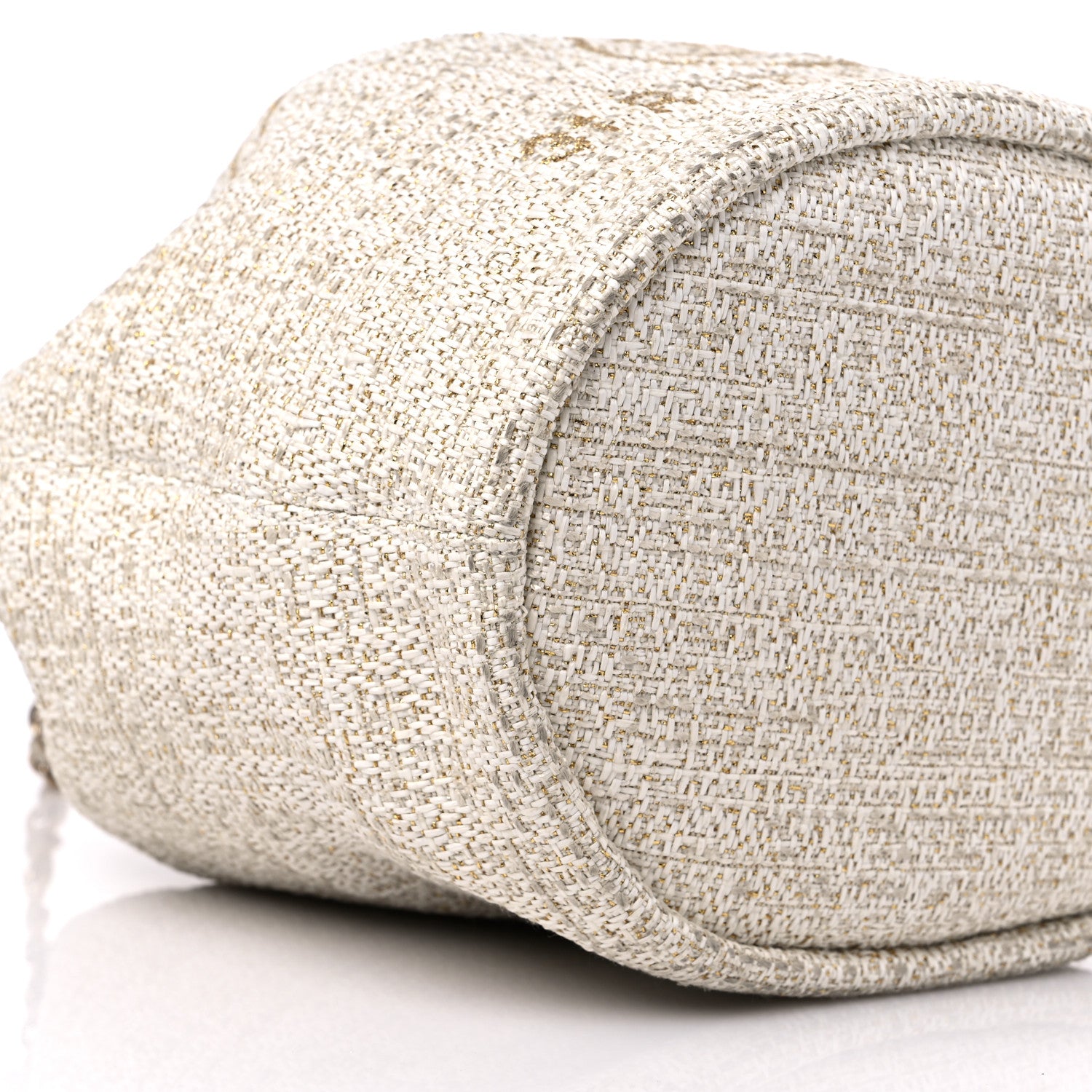 Chanel Lurex Boucle Deauville Drawstring Bucket Bag Ivory 8 of 12