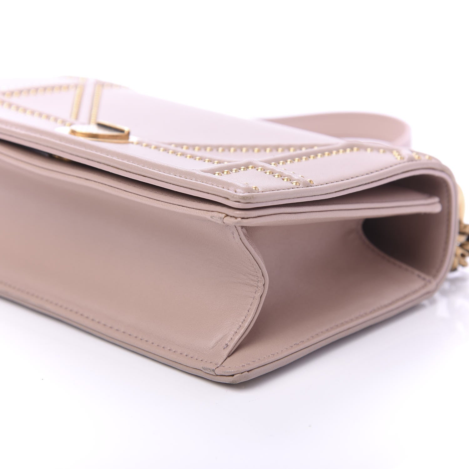 Christian Dior Lambskin Studded Small Diorama Flap Bag Nude 8 of 10