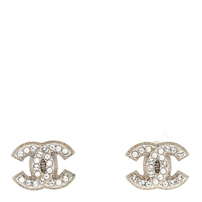 Chanel Crystal Mini Timeless CC Earrings Silver 1 of 5