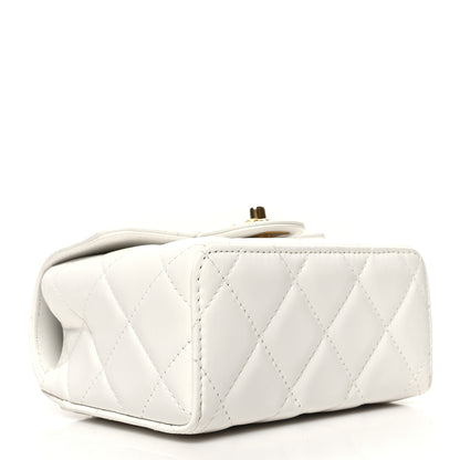 Chanel Lambskin Handle Crush Top Handle Flap Bag White 4 of 10