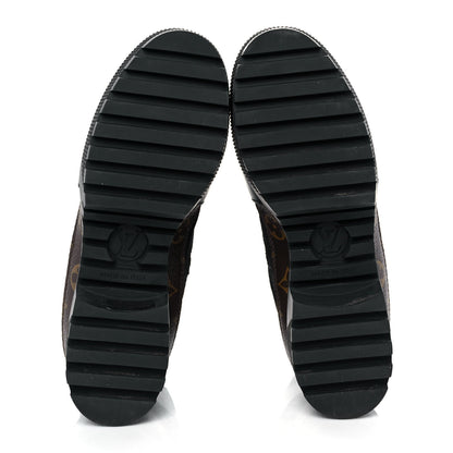 Louis Vuitton Suede Calfskin Monogram Laureate Platform Desert Boots 37 Black 5 of 7