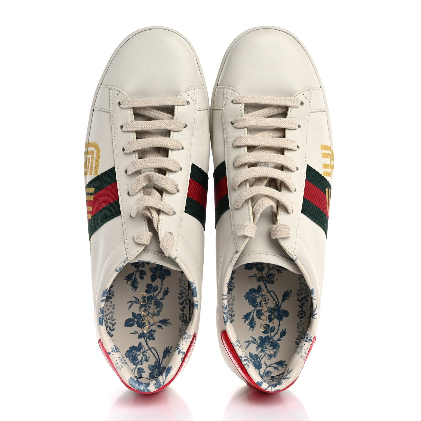 X SEGA Calfskin Ayers Web Guccy Womens Ace Sneakers 39.5 White