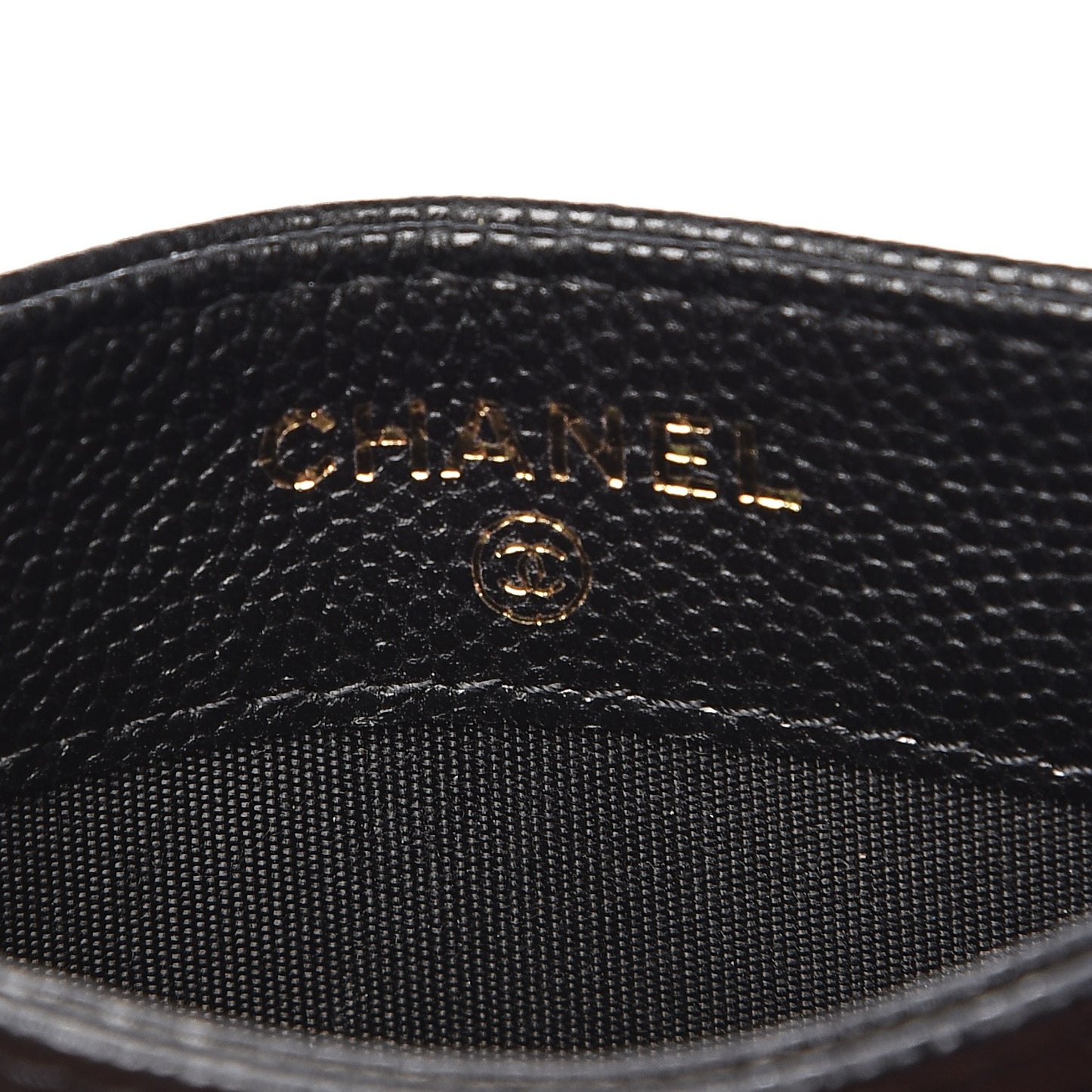 Caviar Camellia Embossed Card Holder Black