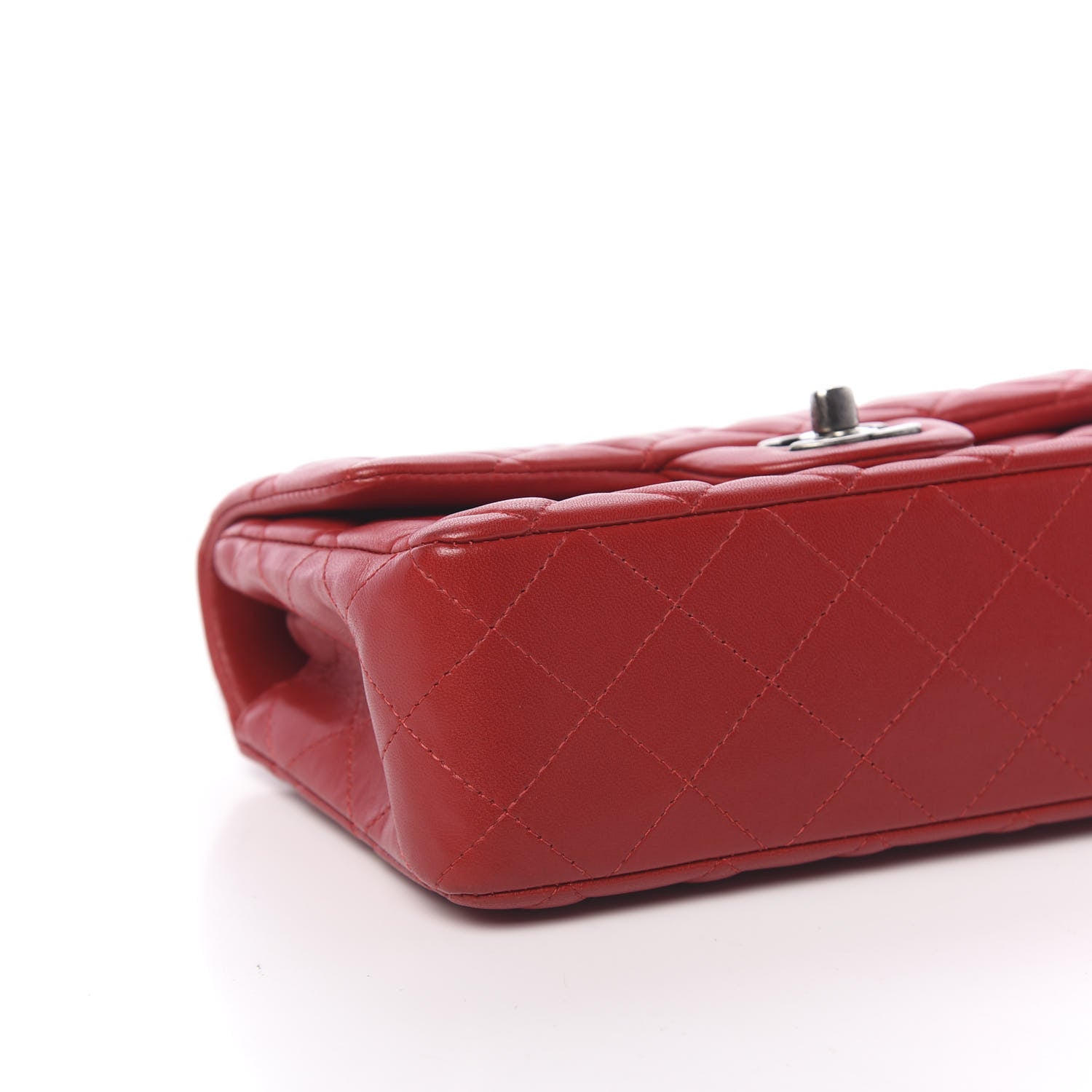 Chanel Lambskin Quilted Mini Rectangular Flap Red 9 of 11
