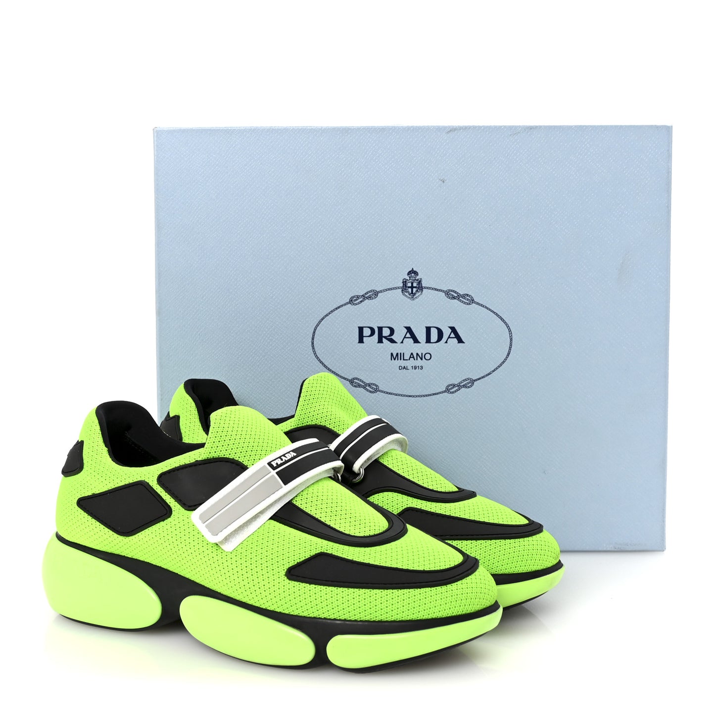 Rubber Knit Fabric Cloudbust Air Sneakers 35 Black Green