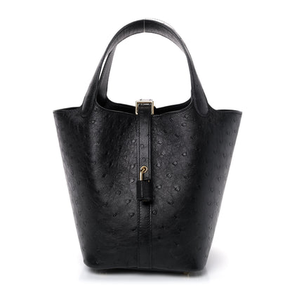Hermes Ostrich Picotin Lock 18 Black 1 of 4