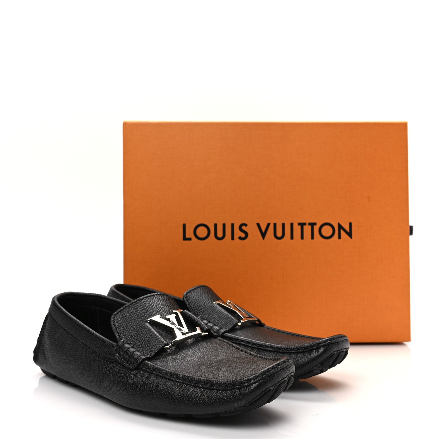 Louis Vuitton Taiga Mens Monte Carlo Car Shoe Moccasin Loafers 8 Black 11 of 11