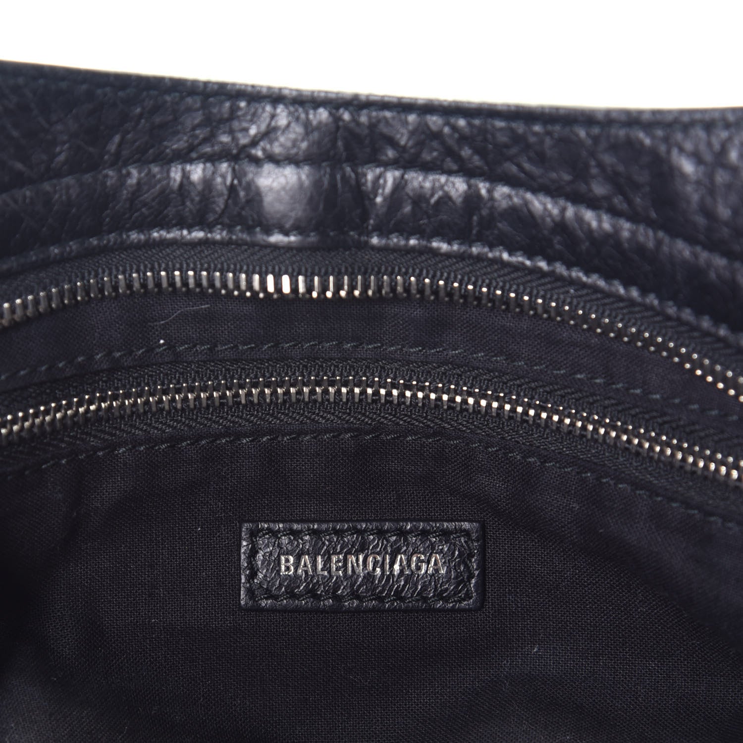 Balenciaga Agneau Classic Silver Hardware City Logo Strap Black White 6 of 9