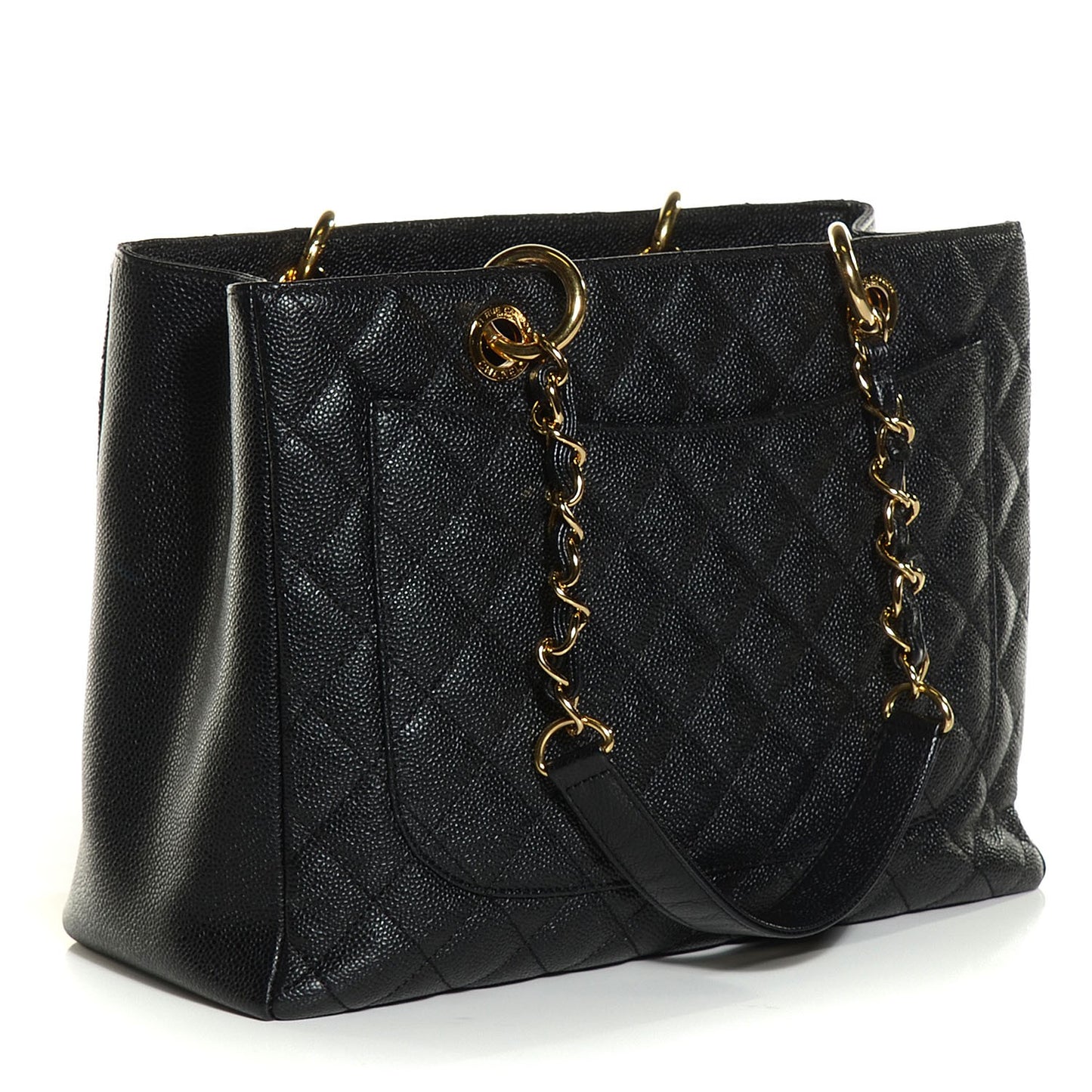 Caviar Quilted Grand Shopping Tote GST Black