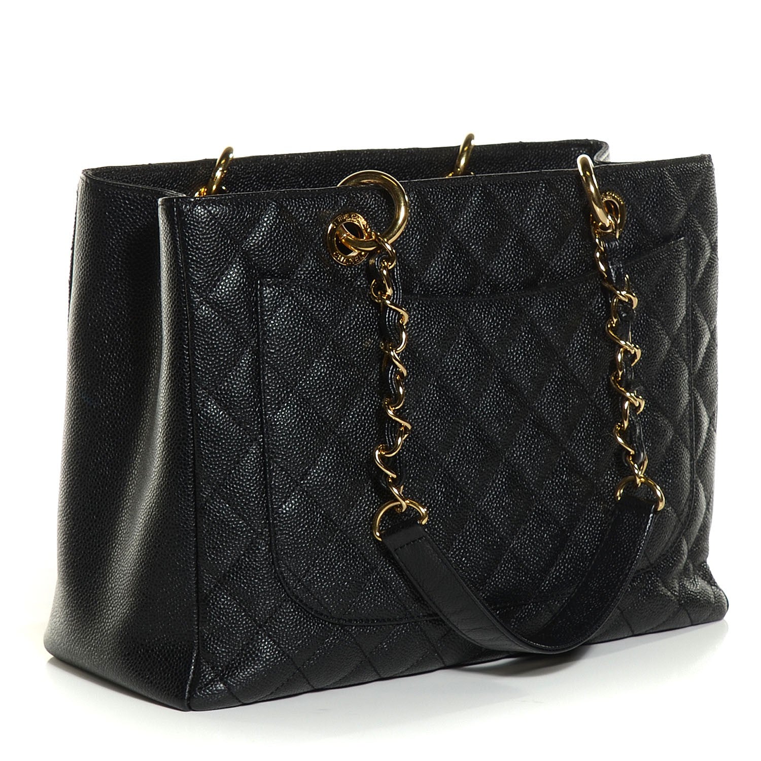 Chanel Caviar Quilted Grand Shopping Tote GST Black 3 of 7