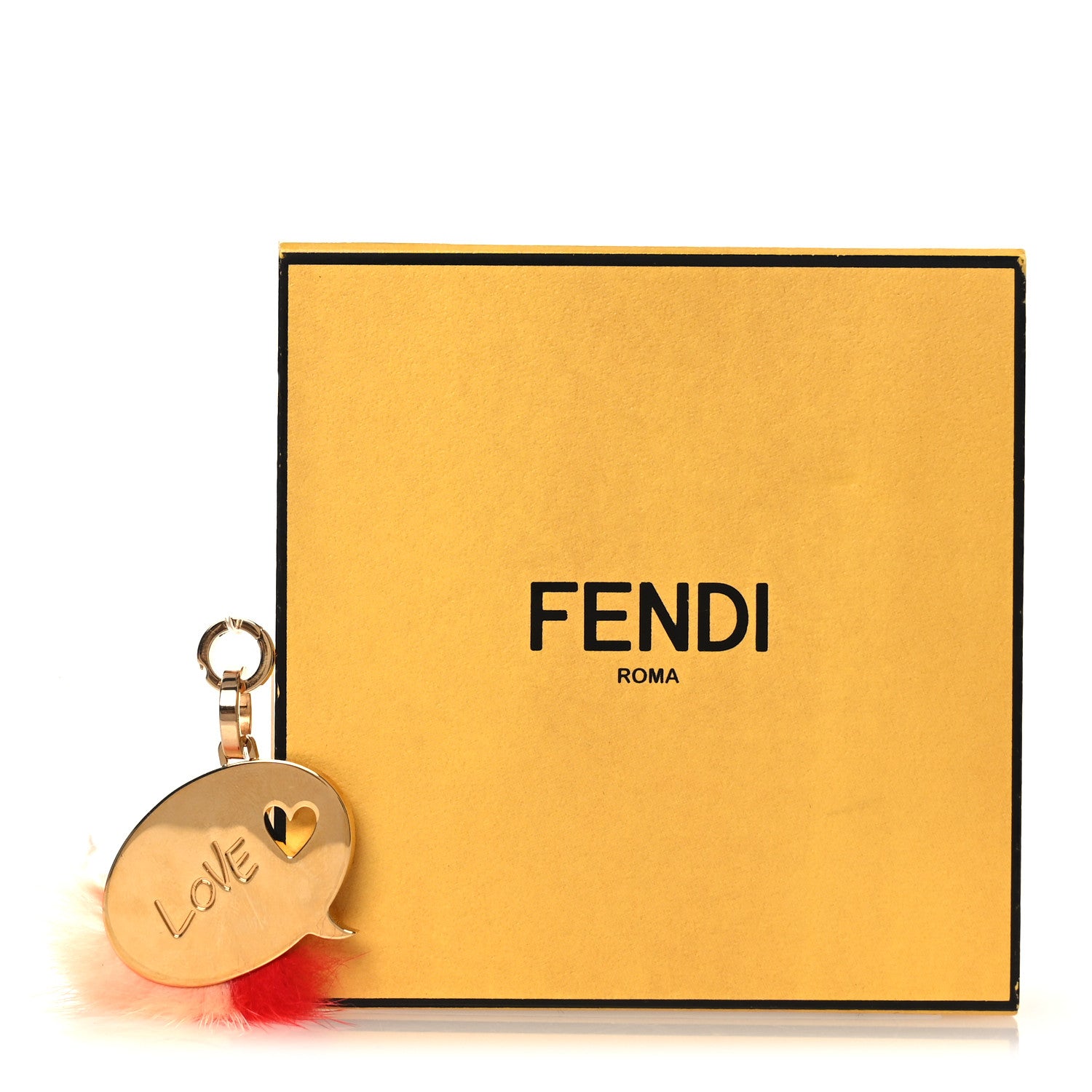 Fendi Mink Fur Love ABClick Bag Charm Pink 5 of 5