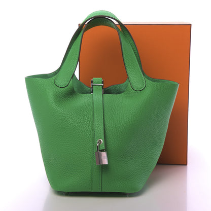 Hermes Taurillon Clemence Picotin Lock 18 PM Bambou 11 of 11
