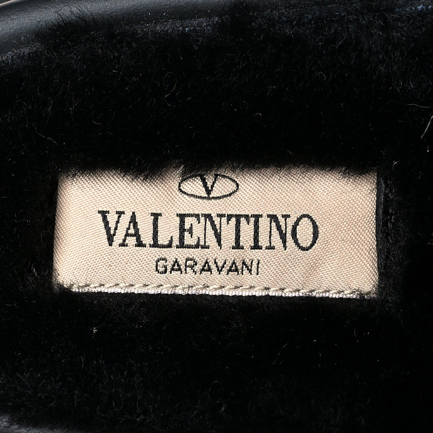 Valentino Garavani Shearling Rockstud Slide Sandals 37 Black 6 of 8