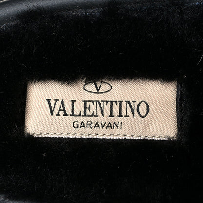 Valentino Garavani Shearling Rockstud Slide Sandals 37 Black 6 of 8