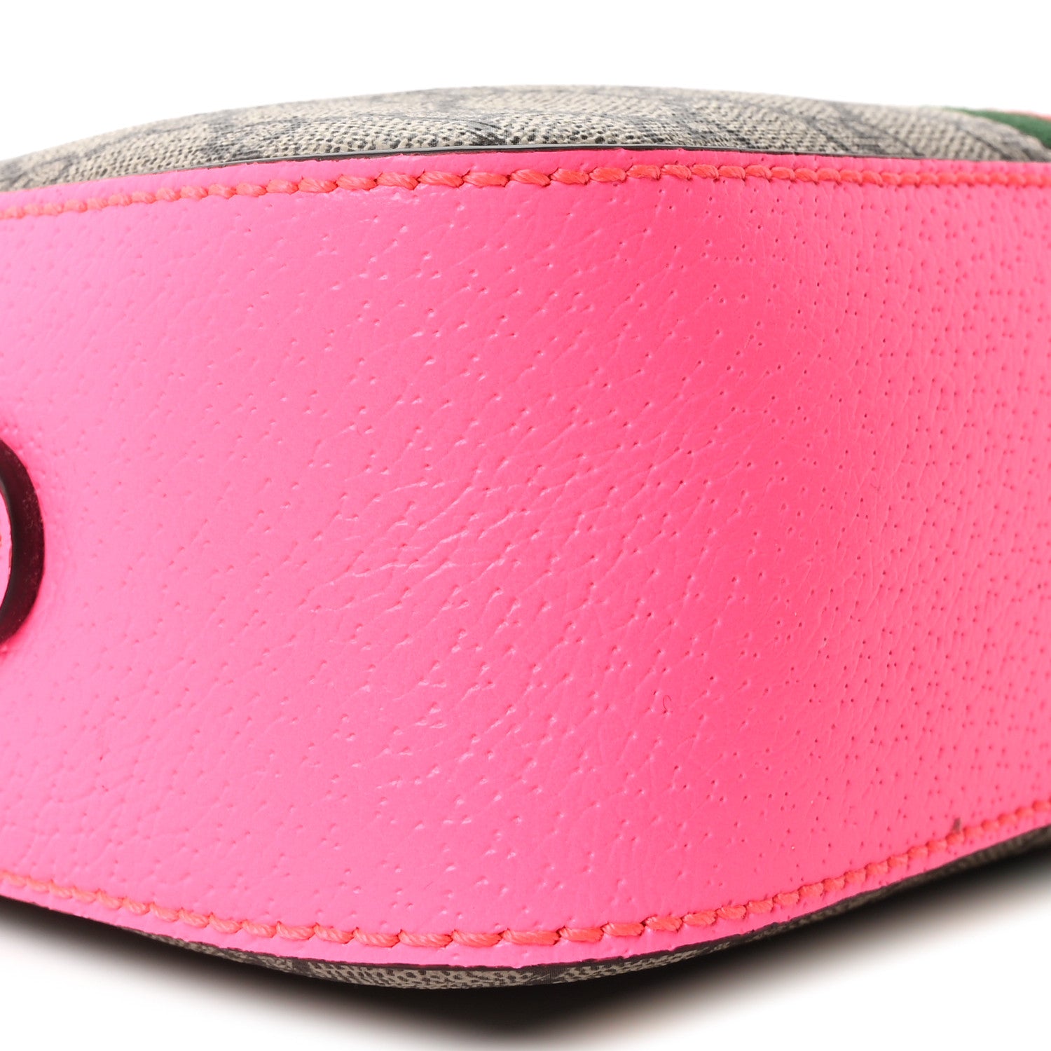 Gucci GG Supreme Monogram Textured Dollar Calfskin Web Ophidia Small Crossbody Bag Beige Ebony Fuchsia 9 of 10