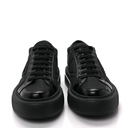 Prada Re-Nylon Spazzolato Rubber Triangle Logo Macro Quilted Mens 35mm Platform Sneakers 8 Black 2 of 8