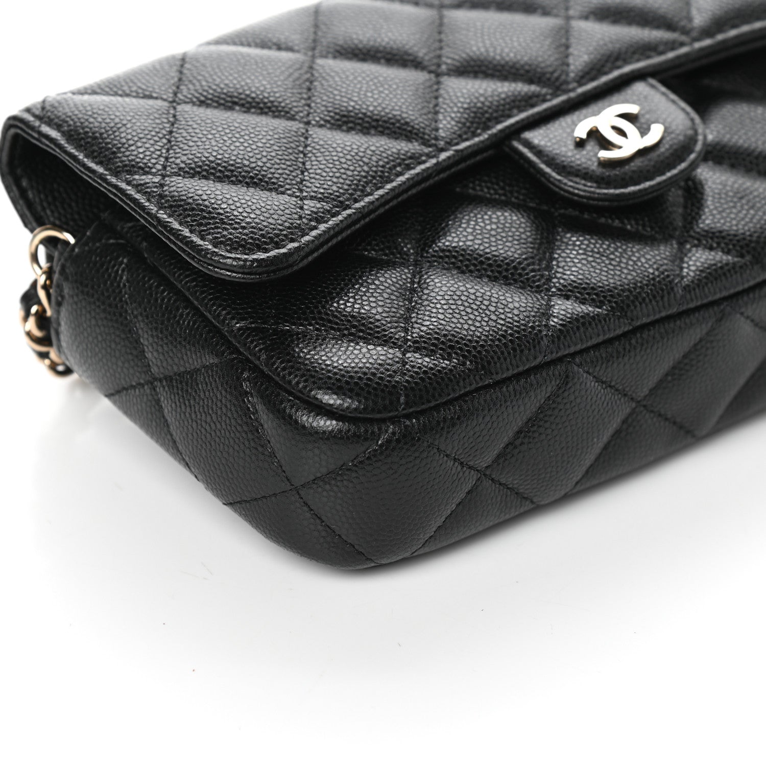 Chanel Caviar Quilted Flap Phone Holder With Chain Black 10 of 11