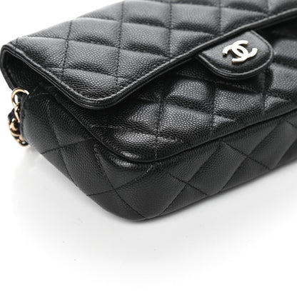 Chanel Caviar Quilted Flap Phone Holder With Chain Black 10 of 11