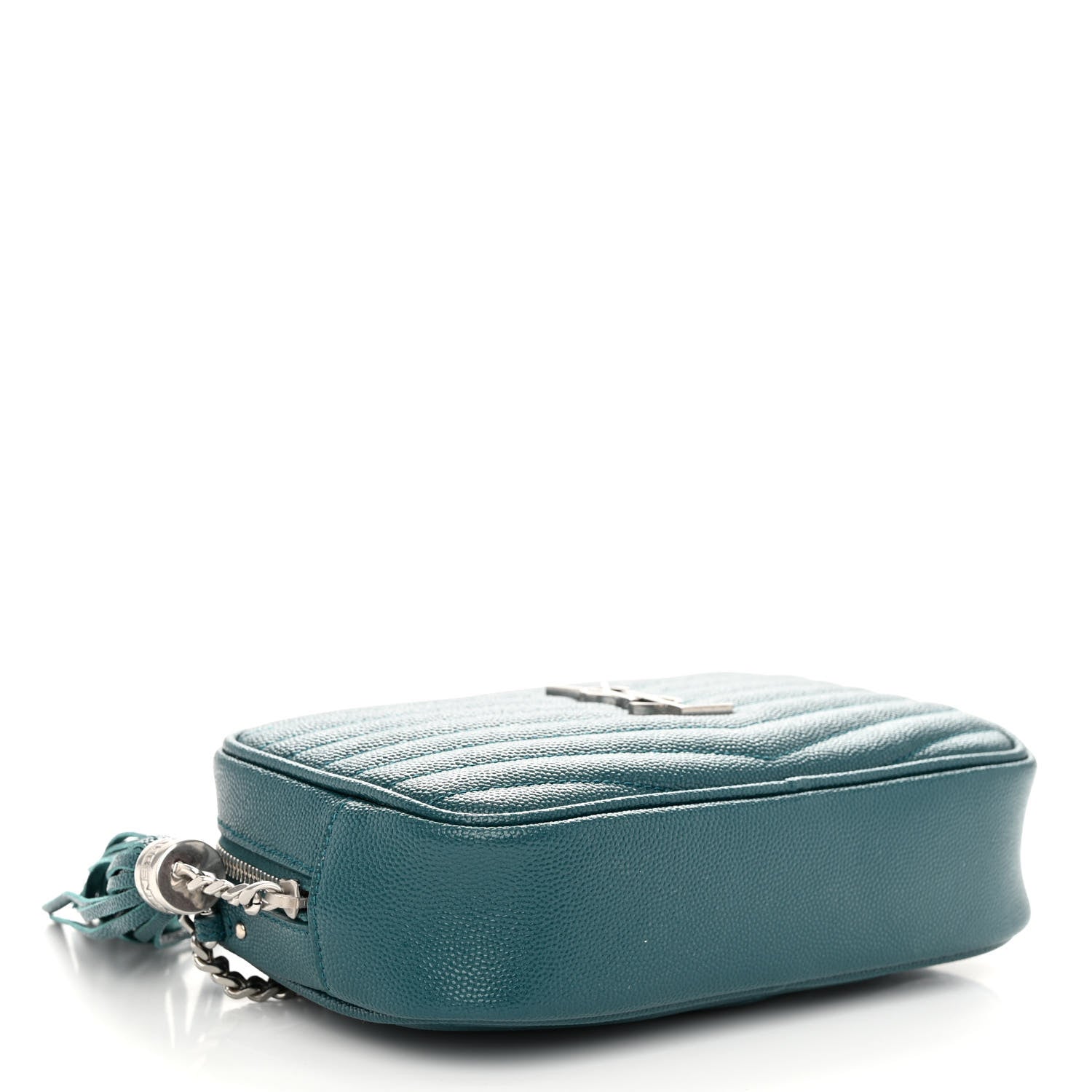 Saint Laurent Grain De Poudre Matelasse Monogram Mini Lou Camera Bag Petrol Green 4 of 9