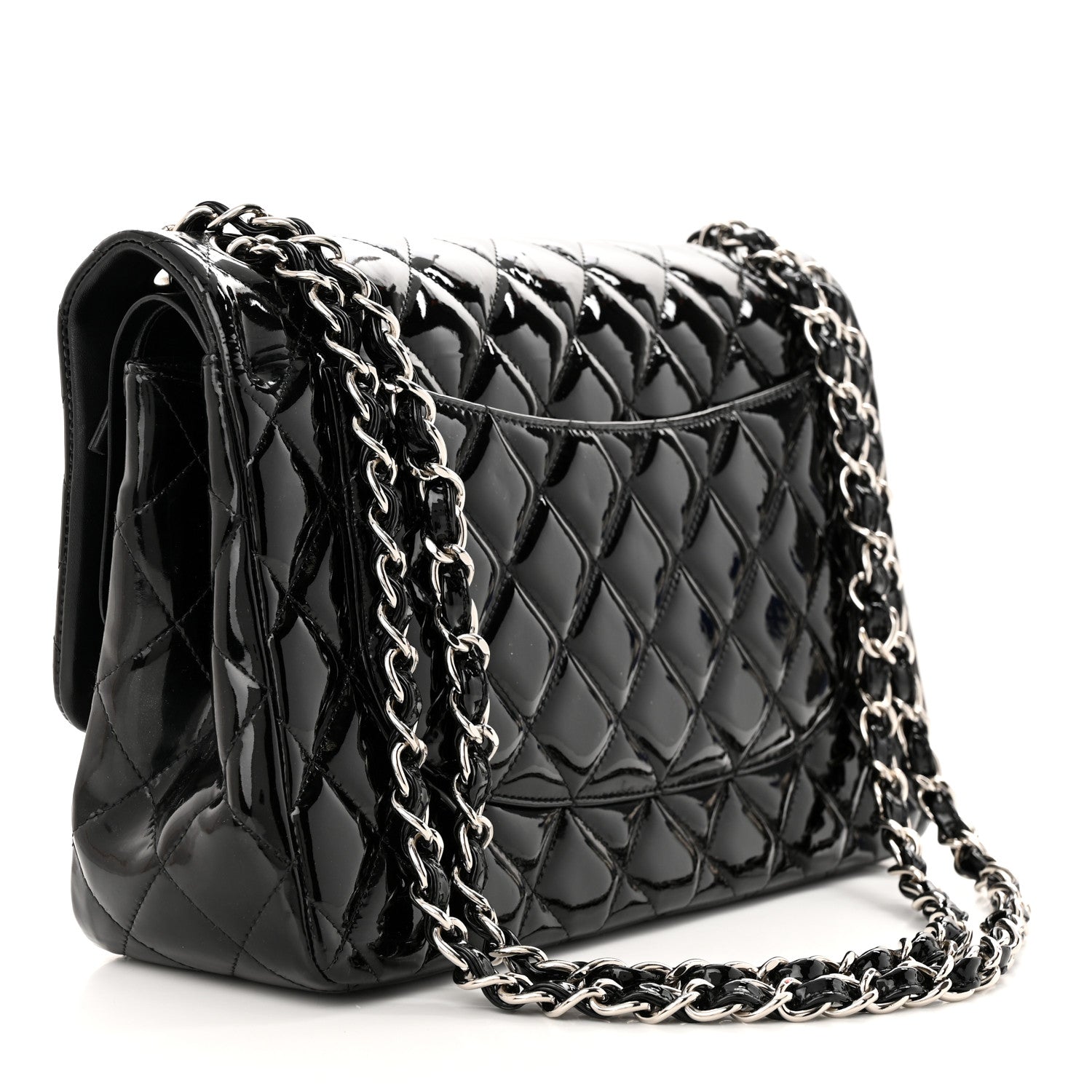 Chanel Patent Quilted Jumbo Single Flap Black 3 of 12