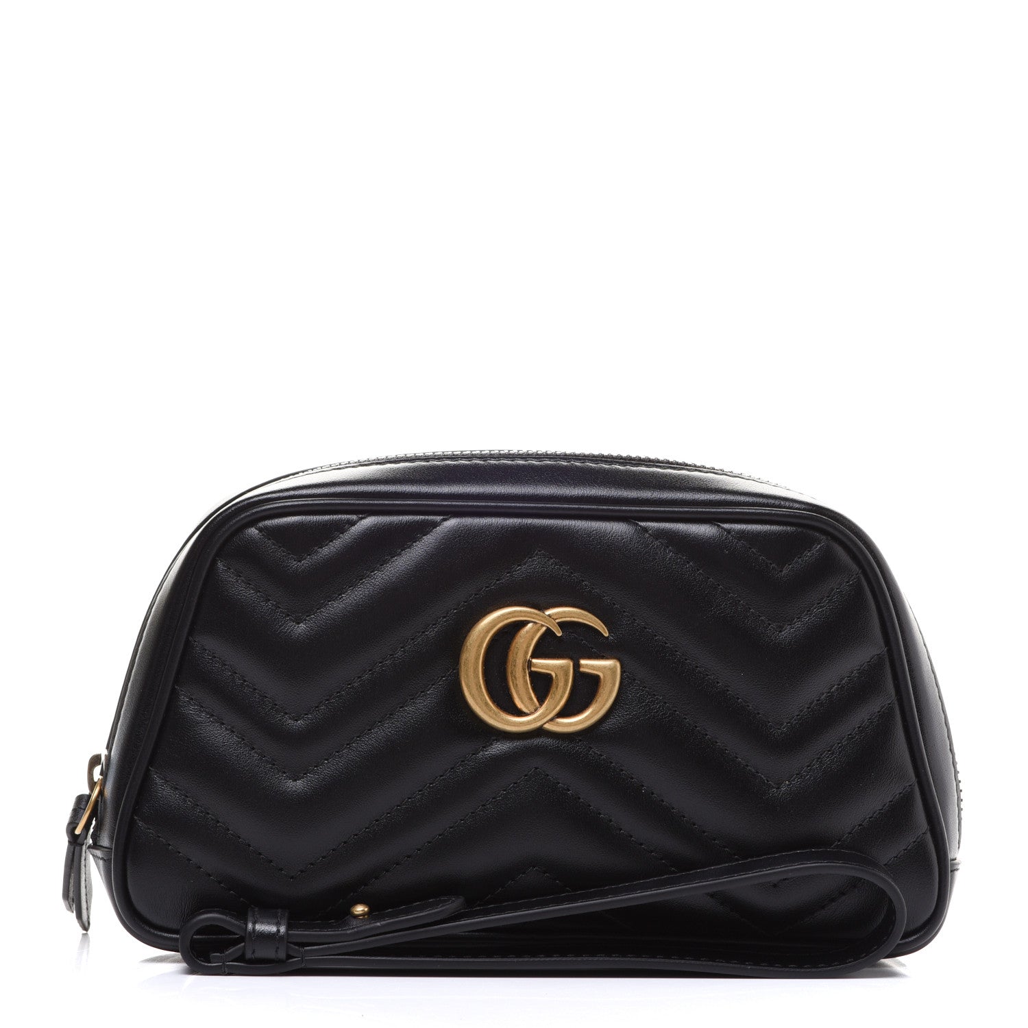 Gucci Calfskin Matelasse GG Marmont Wristlet Black 2 of 12