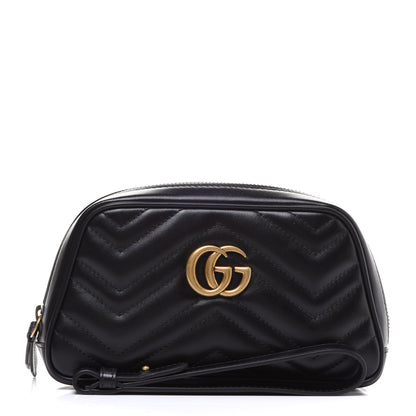 Gucci Calfskin Matelasse GG Marmont Wristlet Black 2 of 12