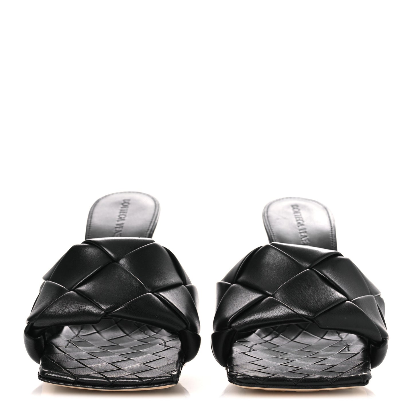 Nappa Maxi Intrecciato Lido Mule Sandals 37.5 Black
