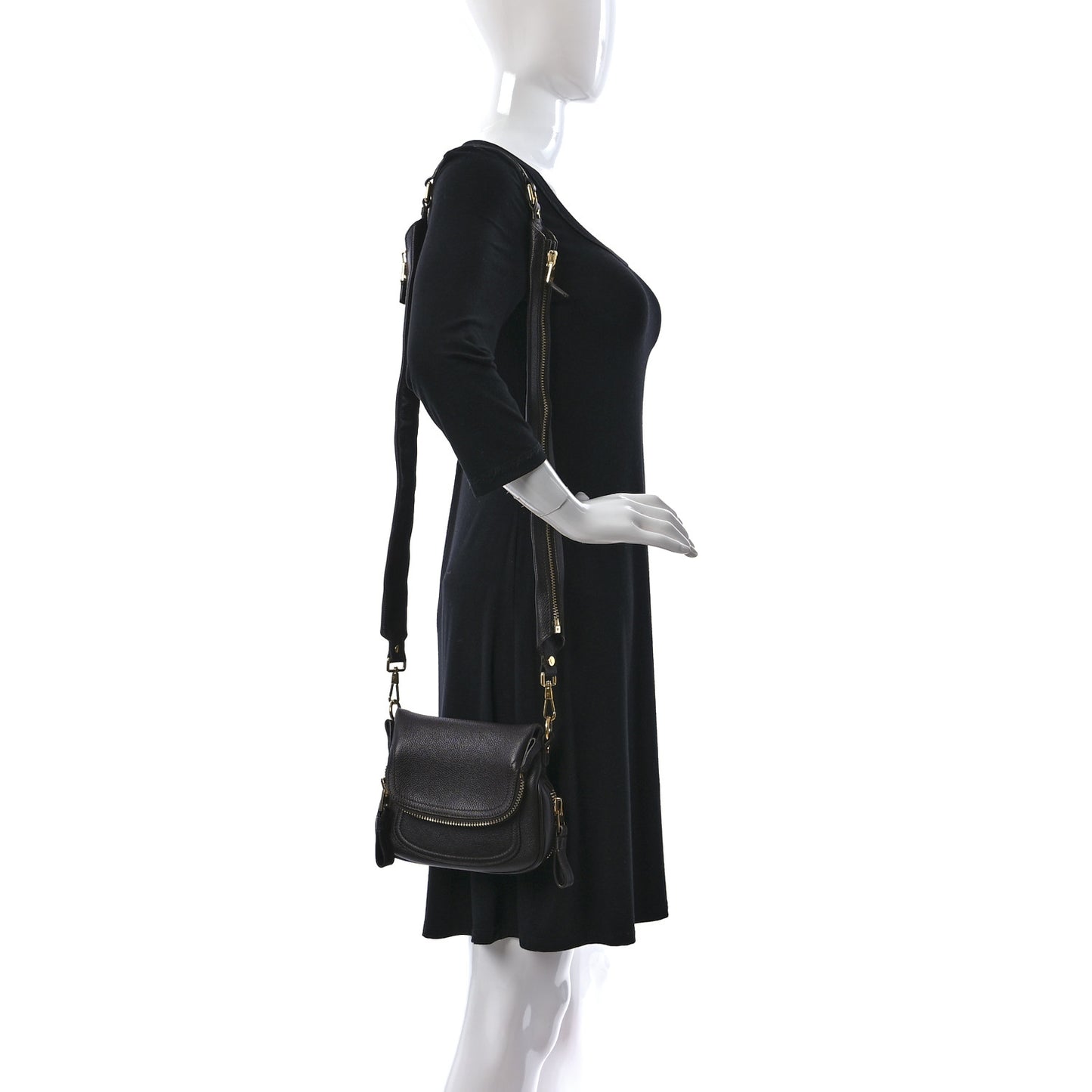 Calfskin Mini Jennifer Crossbody Bag Brown