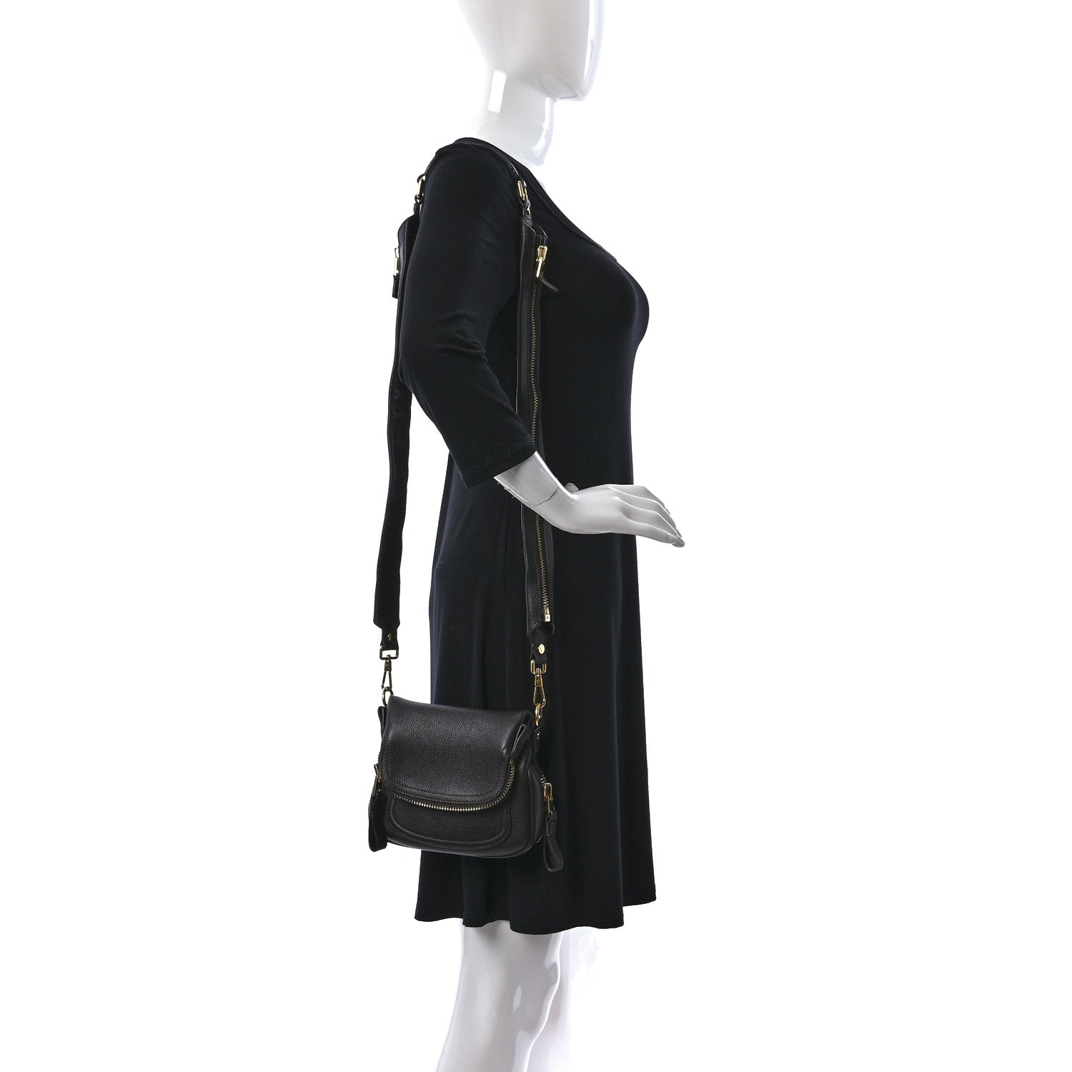 Tom Ford Calfskin Mini Jennifer Crossbody Bag Brown 2 of 9