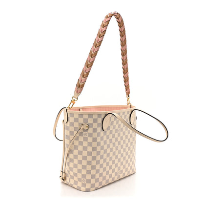 Louis Vuitton Damier Azur Braided Neverfull MM Pink 4 of 16