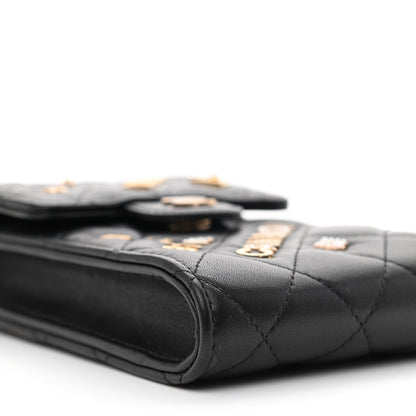 Chanel Lambskin Quilted Lucky Charm Phone Holder Black 10 of 12