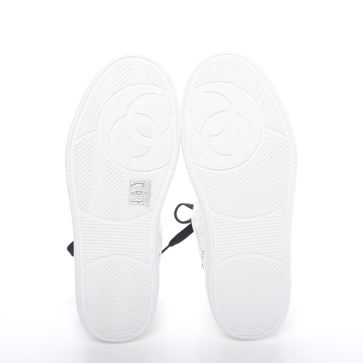Calfskin Womens Logo Sneakers 37 White Black