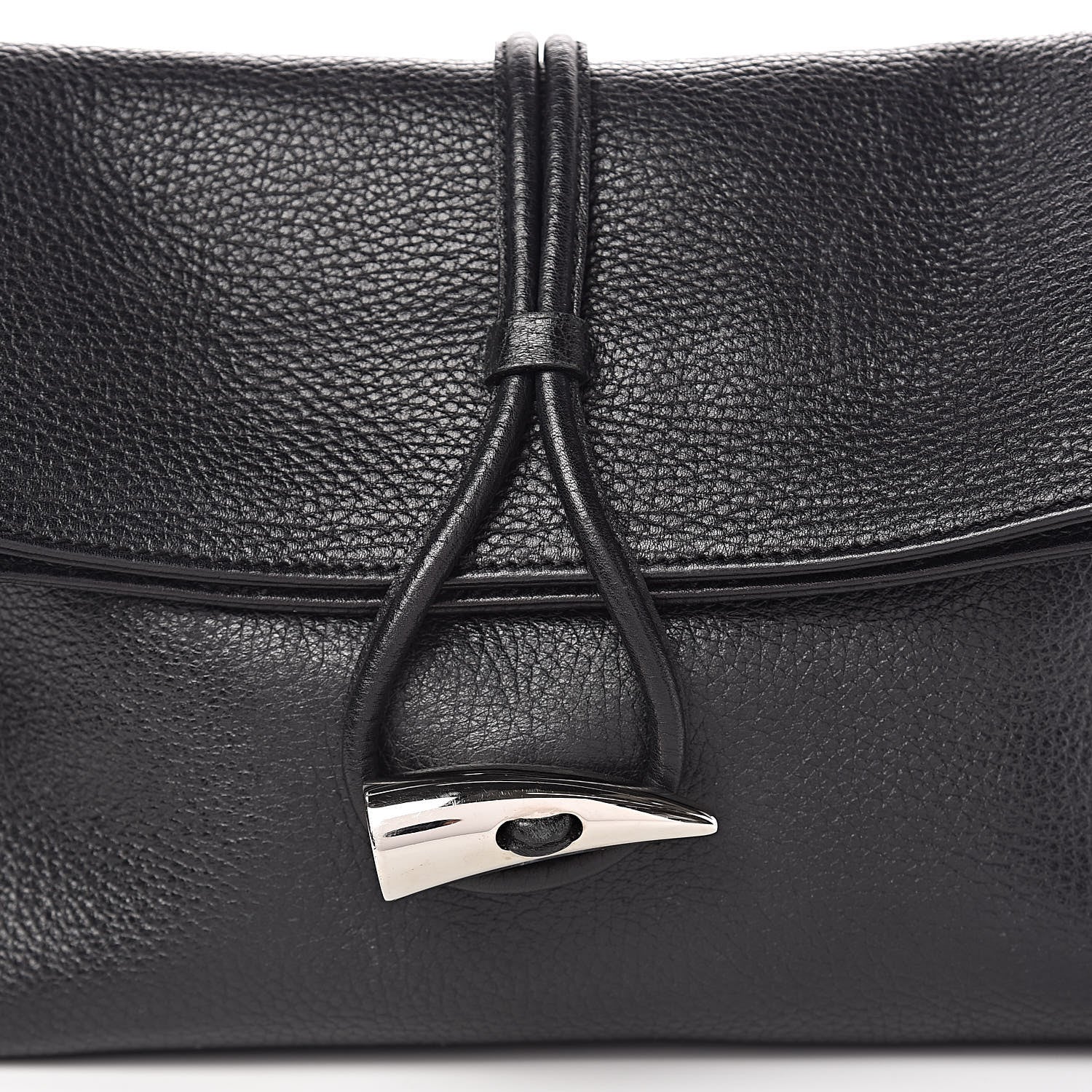 Burberry Grainy Calfskin House Check Horn Toggle Shoulder Bag Black 12 of 12