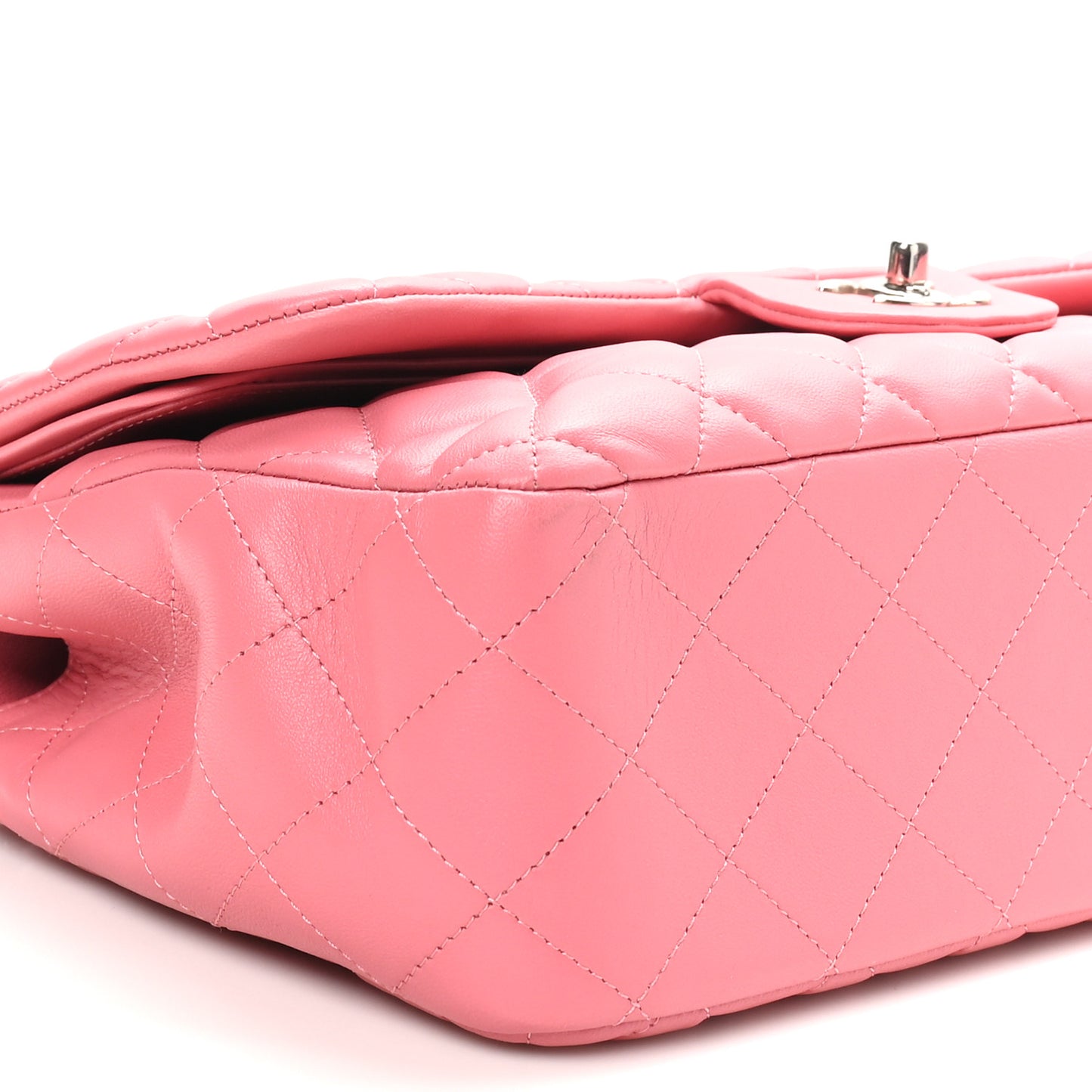 Lambskin Quilted Jumbo Double Flap Pink