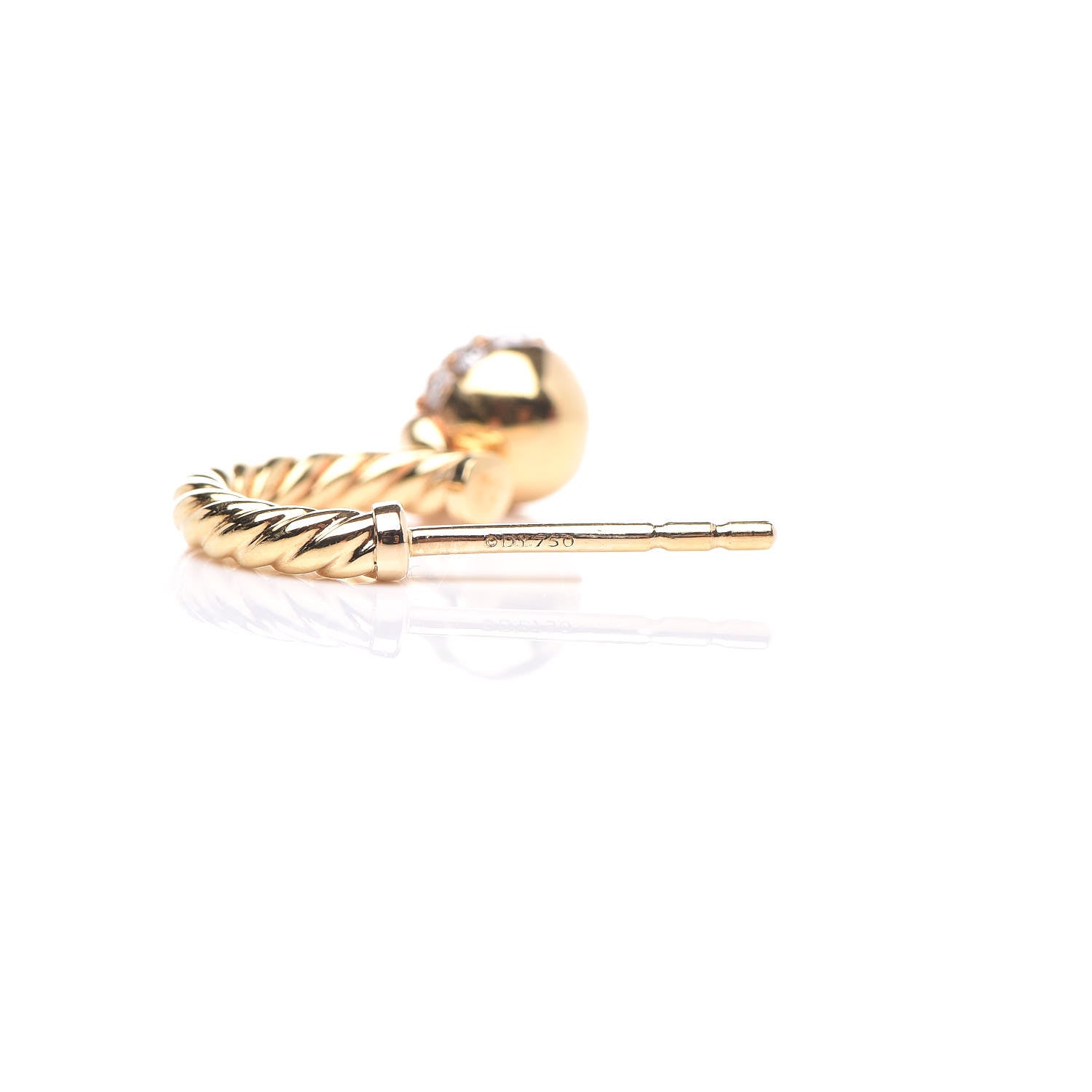 David Yurman 18K Yellow Gold Diamond Solari Drop Earrings 4 of 4