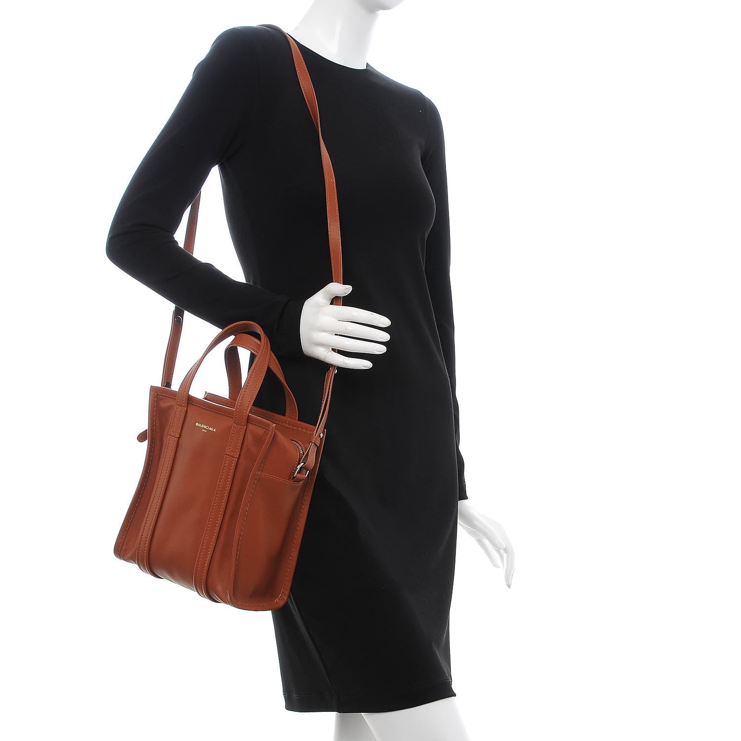 Balenciaga Agneau XS Bazar Shopper Tote Marron Fauve 2 of 17