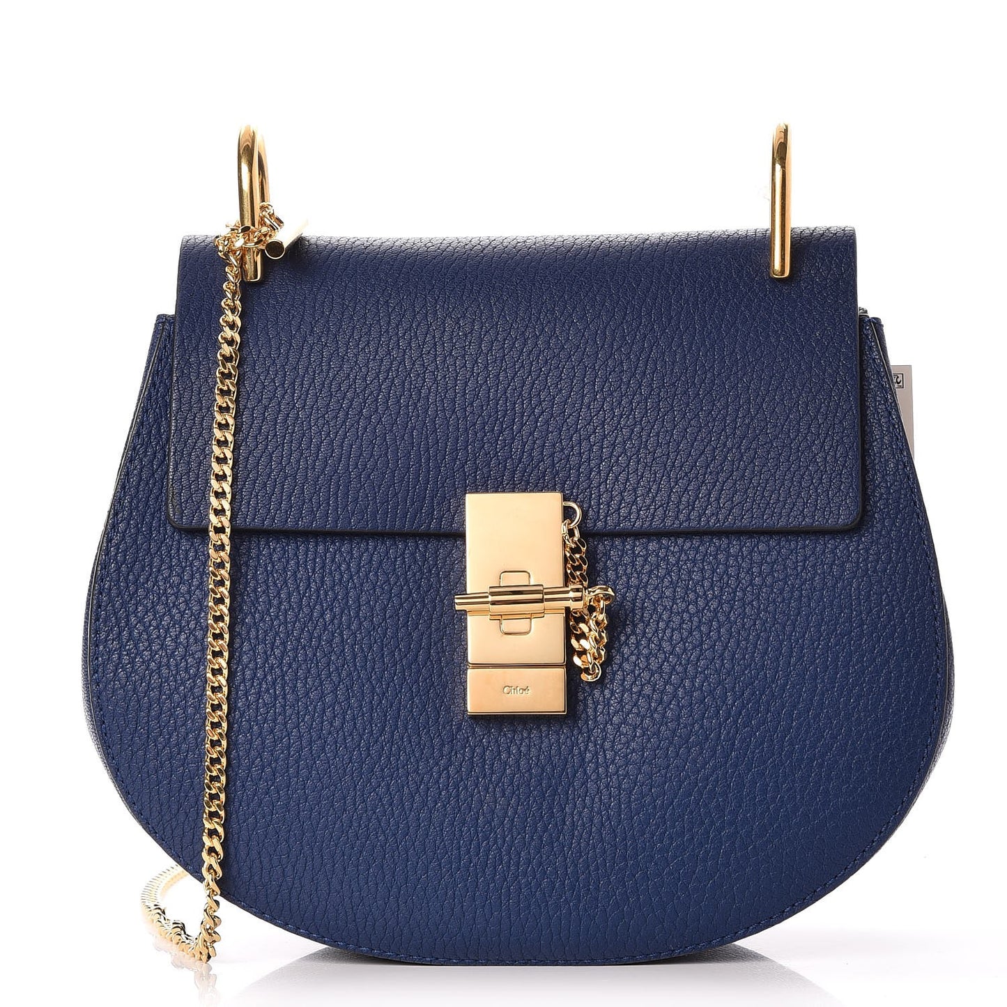 Grained Lambskin Drew Shoulder Bag Royal Navy