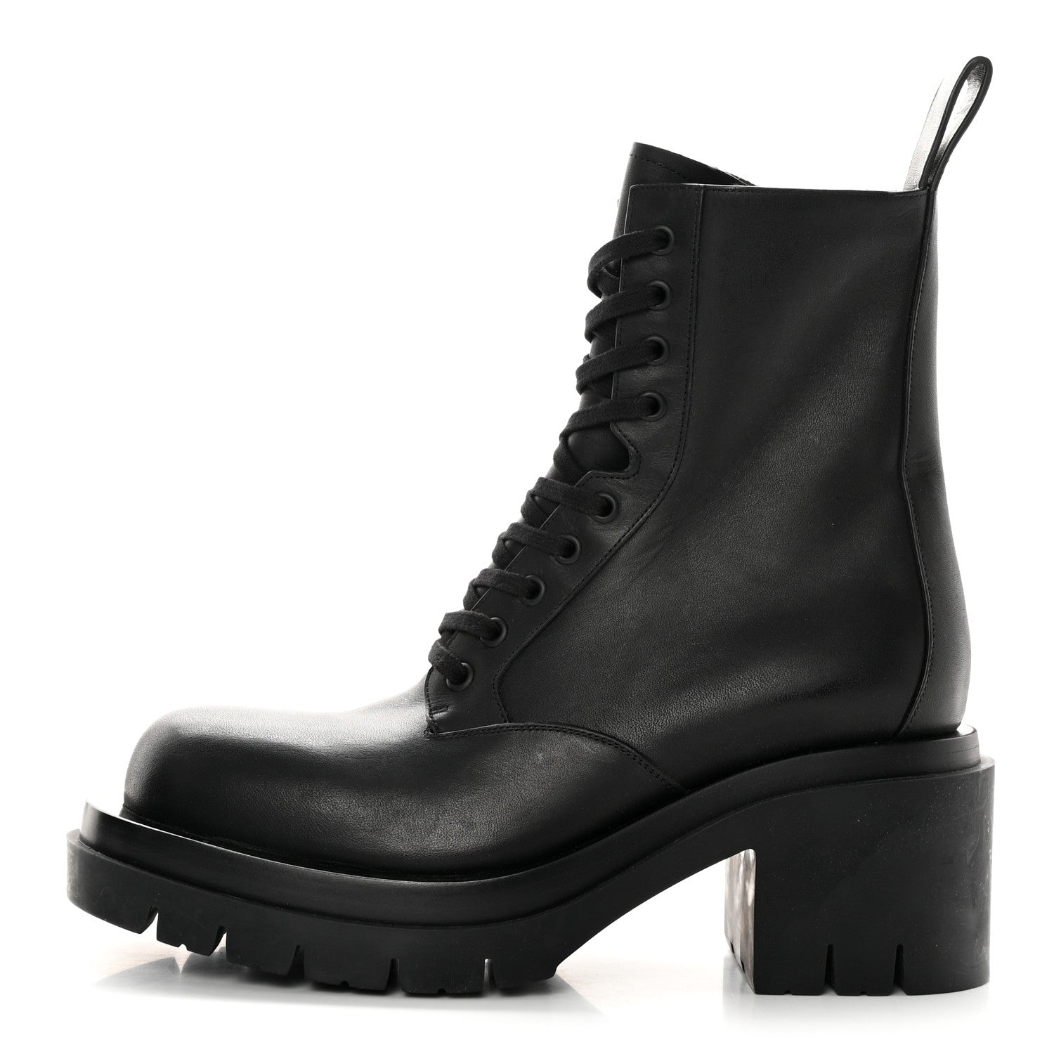 Bottega Veneta Calfskin The Lug Lace Up 30/70mm Ankle Boots 39.5 Black 1 of 22