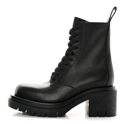 Bottega Veneta Calfskin The Lug Lace Up 30/70mm Ankle Boots 39.5 Black 1 of 22