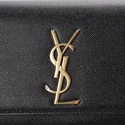Saint Laurent Grain De Poudre Small Monogram Kate Satchel Black 10 of 10
