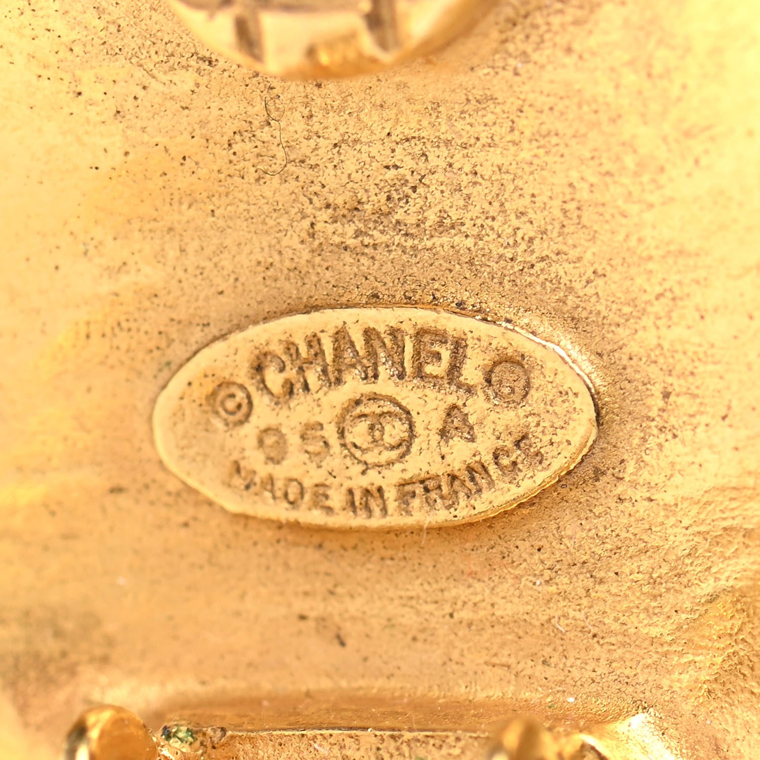 Chanel CC Diamond Shaped Clip On Earrings Gold 4 of 4