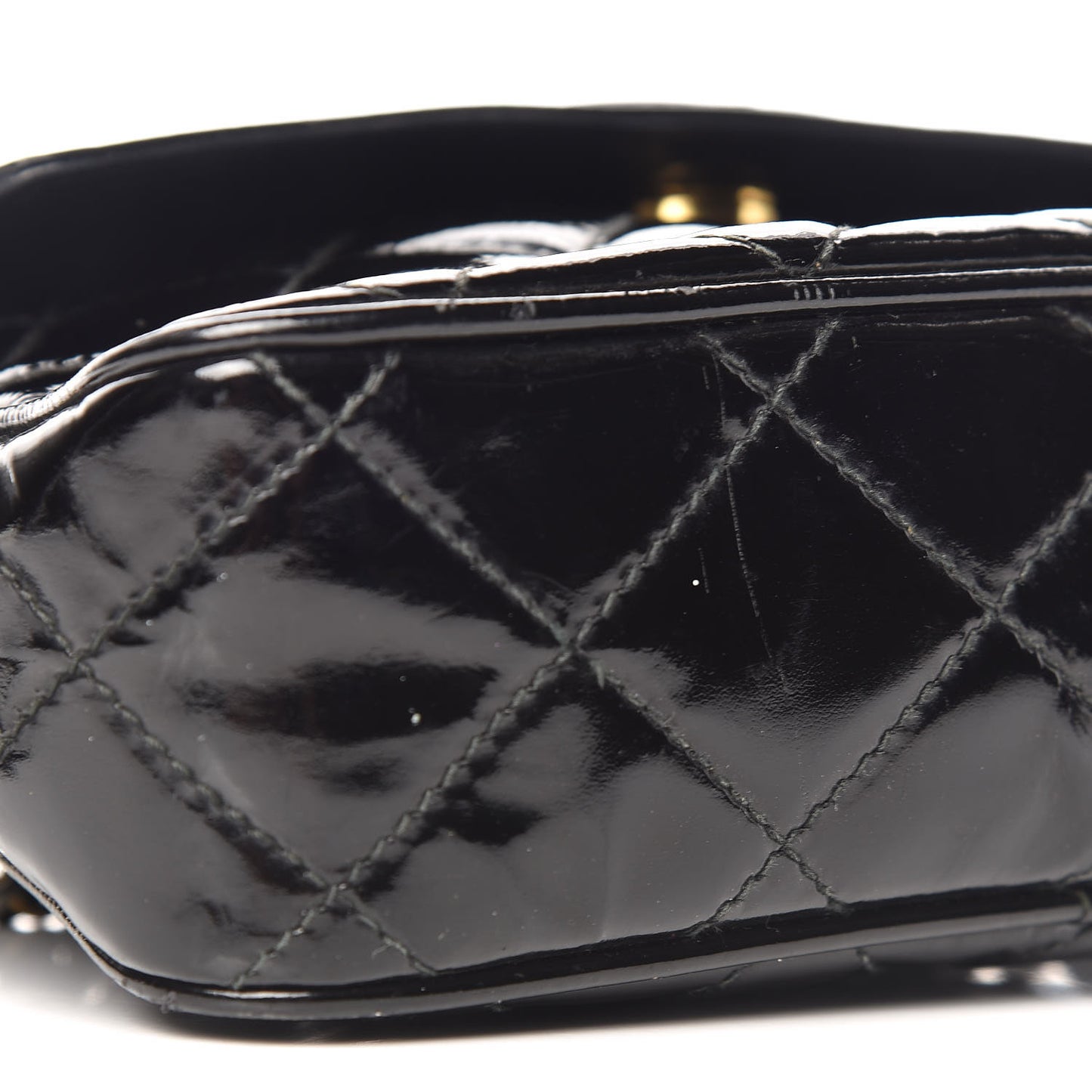 Patent Quilted Tassel Camera Case Black